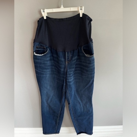 Old Navy Maternity Jeans Full Panel Waist Straight Leg Size 20 Long Pregnancy - Picture 2 of 5